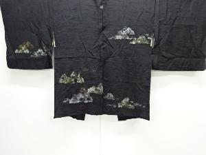 大正ロマン　庭園模様織り出し一つ紋絵羽織